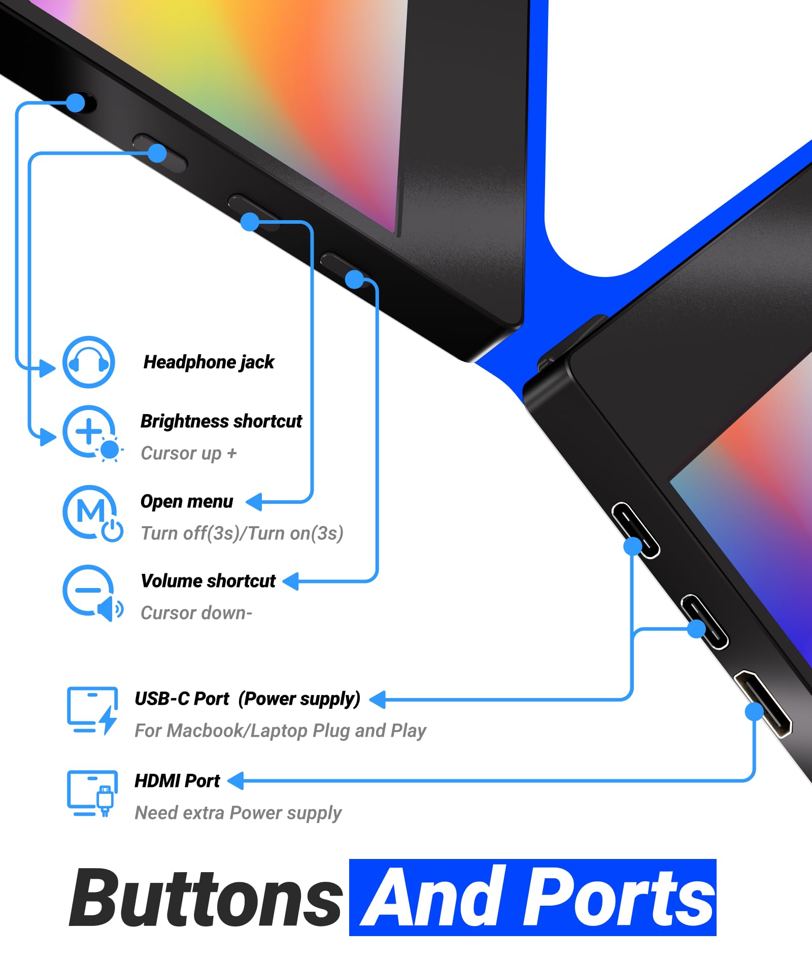 Amazon.com: Ingnok Portable Monitor, 15.6-inch FHD 1080P IPS